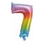 Number Multicolour Metallic Mini 7 Number Foil Balloon 34 cm