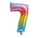 Number Multicolour Metallic Mini 7 Number Foil Balloon 34 cm