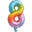 Number Multicolour Metallic mini number 8 foil balloon 35 cm