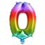 Number Multicolour Metallic Mini Number 0 Foil Balloon 33 cm