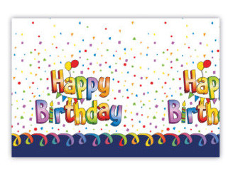 Happy Birthday Multicolor Happy Birthday plastic tablecloth 120x180 cm