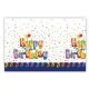 Multicolor Happy Birthday Plastic Tablecover 120*180 cm