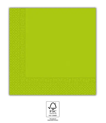 Colour Unicolour Green Light Green Napkin, Pack of 20, 33x33 cm FSC