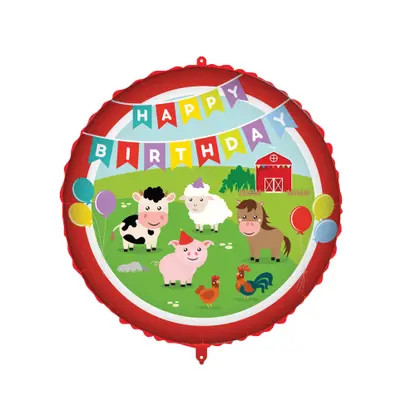 Happy Birthday Farm foil balloon 46 cm