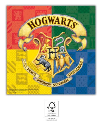 Harry Potter Hogwarts Houses napkin pack of 20 33x33 cm FSC