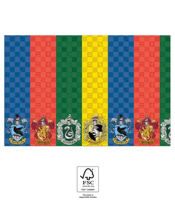 Harry Potter Hogwarts Houses paper tablecloth 120x180 cm FSC