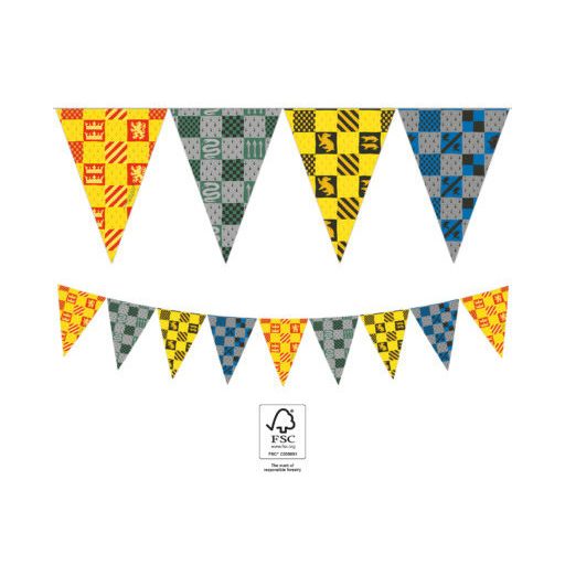 Harry Potter Hogwarts Houses flag garland FSC 2.3 m