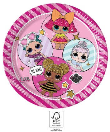 LOL Surprise Glitterati paper plate 8 pcs 23 cm FSC