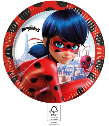 Miraculous Ladybug Hero paper plate 8 pcs 23 cm FSC