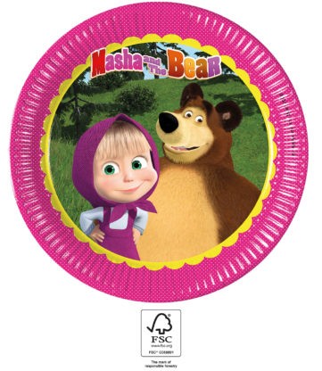 Masha and the Bear Forest paper plate 8 pcs 23 cm FSC