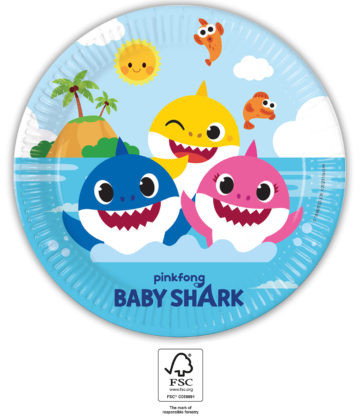 Baby Shark Fun in the Sun paper plate 8 pcs 23 cm FSC