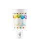 Happy Birthday Streamers Cup Paper (8 pieces) 200 ml FSC