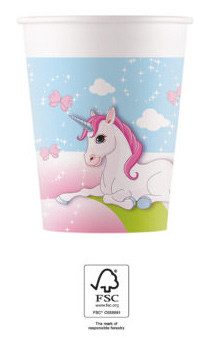 Unicorn Castle paper cup 8 pcs 200 ml FSC