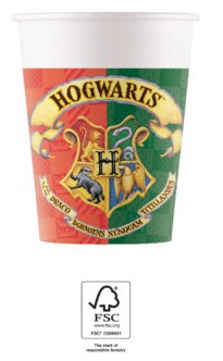 Harry Potter Hogwarts Houses paper cup 8 pcs 200 ml FSC