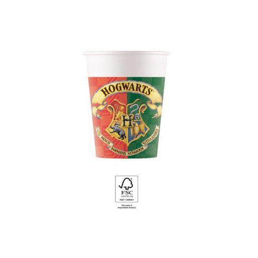Harry Potter Hogwarts Houses paper cup 8 pcs 200 ml FSC