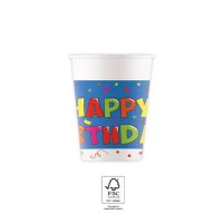   Happy Birthday Kokliko Happy Birthday paper cup 8 pcs 200 ml FSC