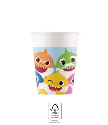 Baby Shark Cup Paper (8 pieces) 200 ml FSC