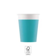 Colour Unicolour Turquoise, Blue paper cup 8 pcs 200 ml FSC