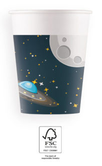 Space Rocket Space paper cup 8 pcs 200 ml FSC