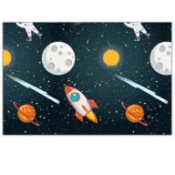 Space Rocket Space plastic tablecloth 120x180 cm