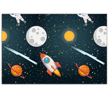 Rocket Space plastic Tablecover 120x180 cm