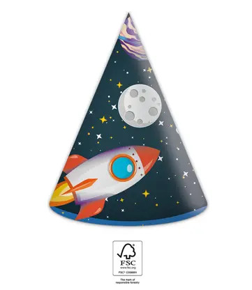 Space Rocket Space Party hat, hat 6 pieces FSC