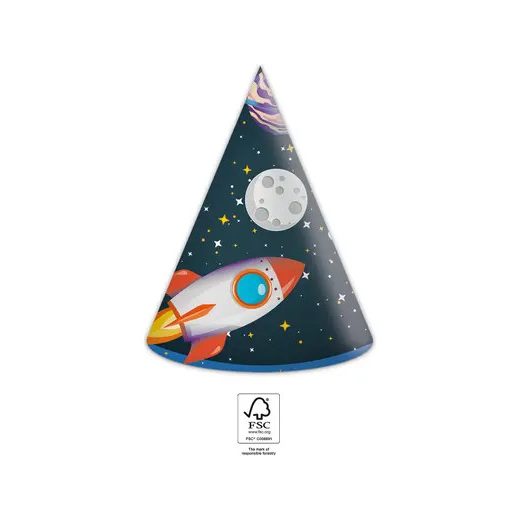 Space Rocket Space party hat, shako 6 pcs FSC