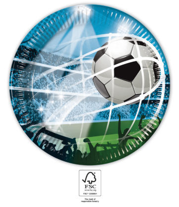 Football Soccer Fans paper plate 8 pcs 23 cm FSC
