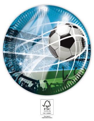 Football Soccer Fans paper plate 8 pcs 20 cm FSC