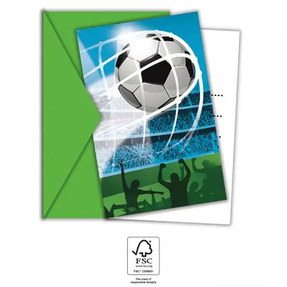 Football Soccer Fans Party invitation card 6 pcs FSC