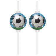 Football Soccer Fans paper straw, set of 4, FSC