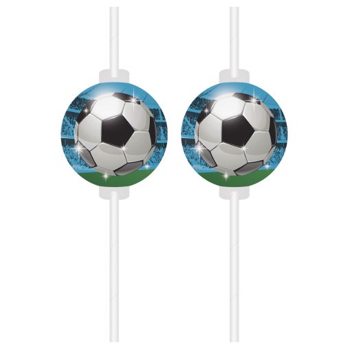 Football Soccer Fans paper straw, set of 4, FSC