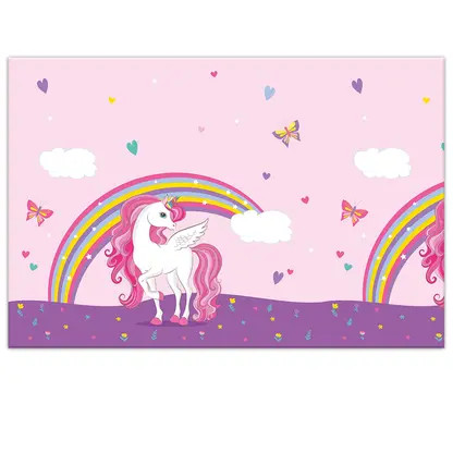 Unicorn Rainbow Colors plastic Tablecover 120x180 cm