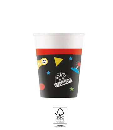 Gamer Gaming Party paper cup 8 pcs 200 ml FSC