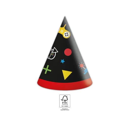Gamer Gaming Party party hat, tricorne 6 pcs FSC