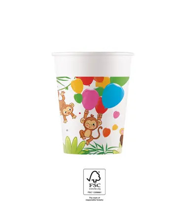 Jungle Balloons Cup Paper (8 pieces) 200 ml FSC