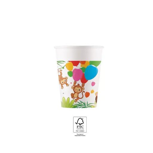 Jungle Balloons paper cup 8 pcs 200 ml FSC