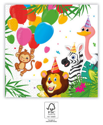 Jungle Balloons napkin 20 pcs 33x33 cm FSC