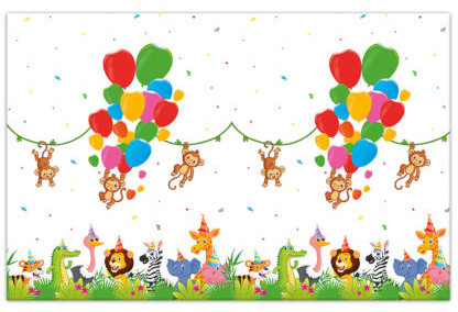 Jungle Balloons plastic Tablecover 120*180 cm