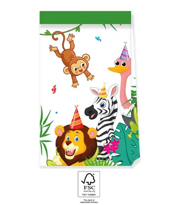 Jungle Balloons paper bag 4 pcs FSC