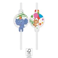 Jungle Balloons paper straws, 4-piece set FSC