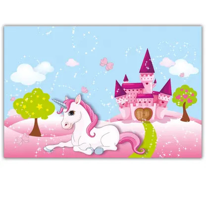 Unicorn Castle Paper Tablecover 120x180 cm