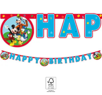 Disney Mickey Rock the House Happy Birthday Banner FSC 2 m