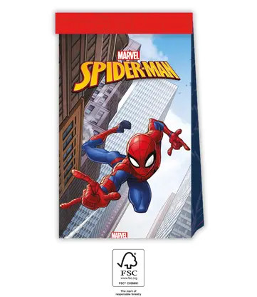 Spiderman Crime Fighter paper bag 4 pcs FSC