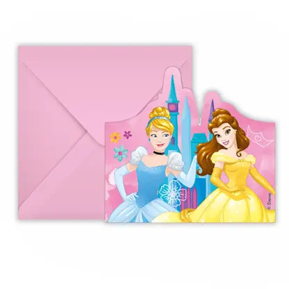 Disney Princess Live Your Story Party invitation card 6 pieces FSC