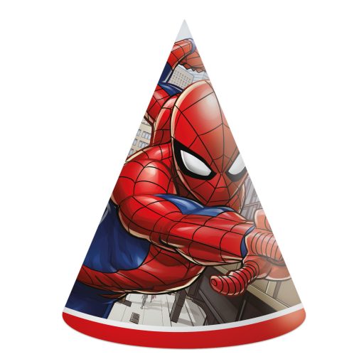 Spiderman Crime Fighter party hat, tricorn 6 pcs FSC