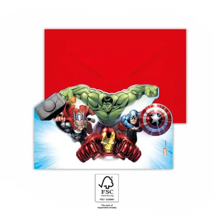 Avengers Infinity Stones Party invitation card 6 pcs FSC