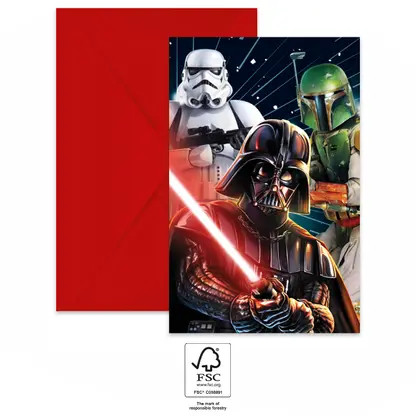 Star Wars galaxy Party invitation card 6 pcs FSC