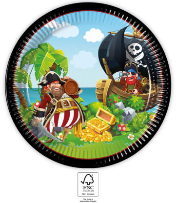 Pirate Island paper plate 8 pcs 23 cm FSC