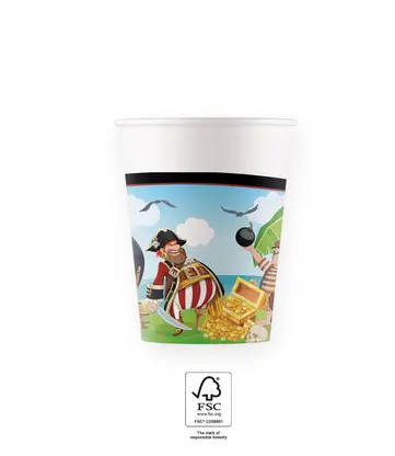 Island Pirates Cup Paper (8 pieces) 200 ml FSC